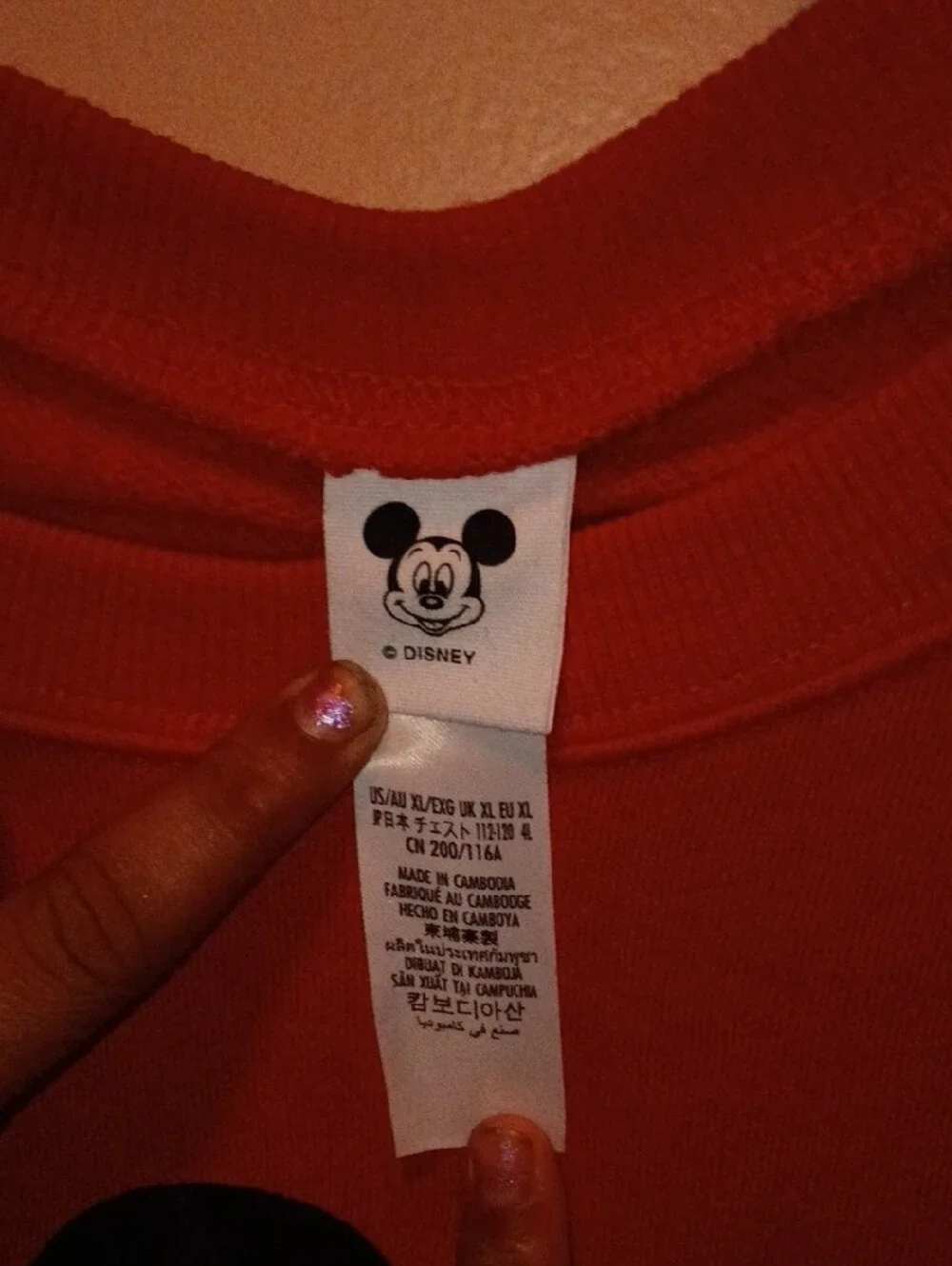 Disney Red Mickey Disneyland Sweatshirt for Adults
